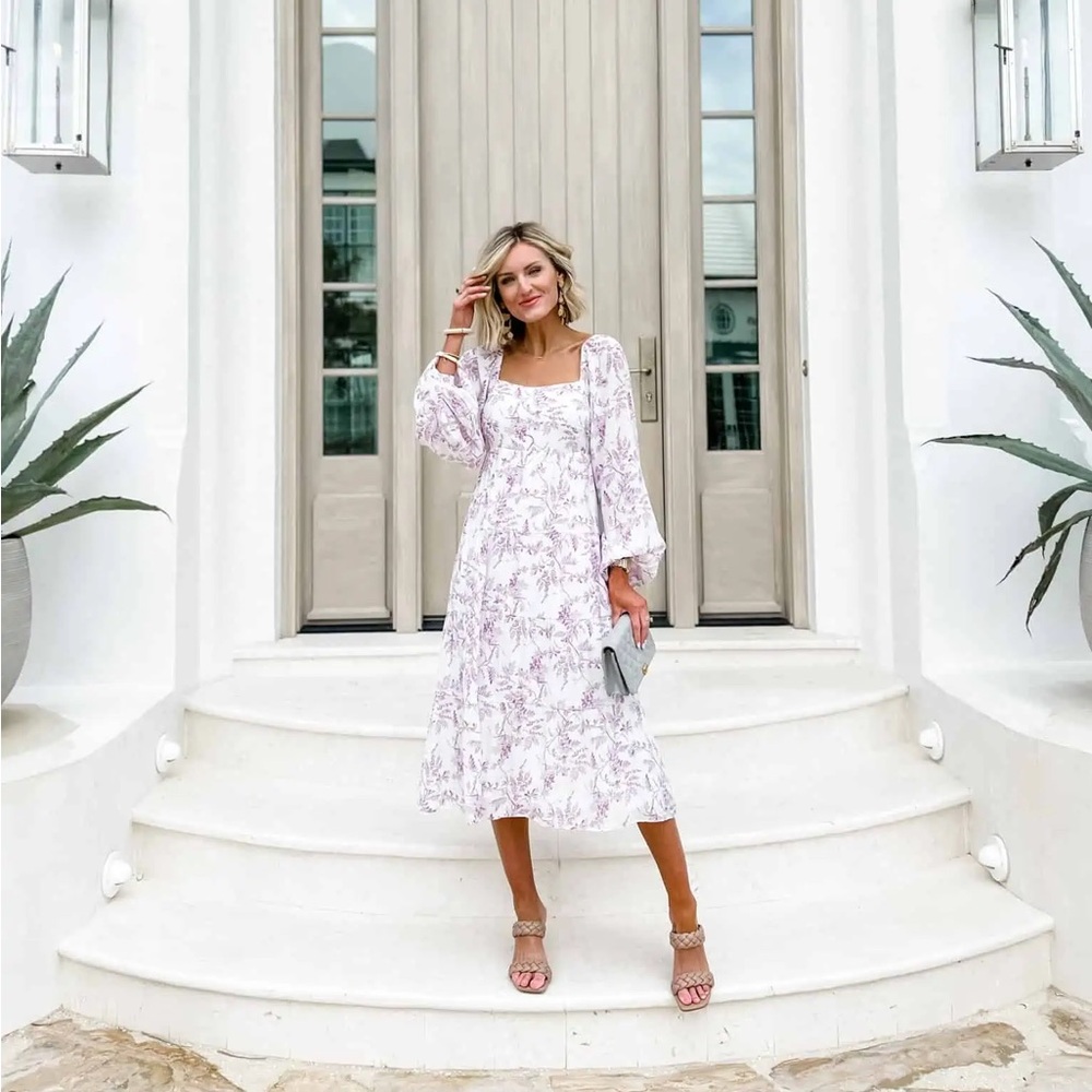 Floral Chealsea 28 Dress in Pink and White